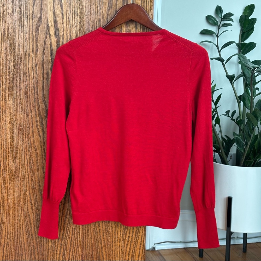 Merino Wool Red Crew Neck Sweater in size M - Picture 2 of 6